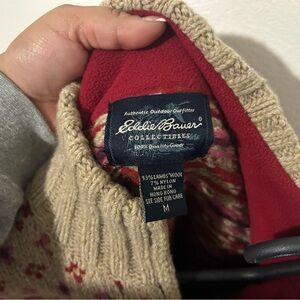 Eddie Bauer Red and Beige Knit Sweater